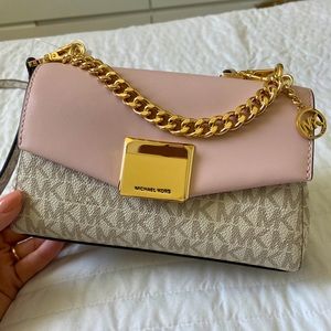 Lita Small Two-Tone Logo and Leather Crossbody bag